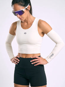 Sleaved Crop Racer — Ivory