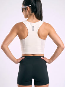 Sleaved Crop Racer — Ivory